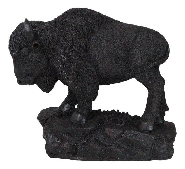 ebros gift Large Southwestern Native American Bison Buffalo On Rock Rustic Statue 20" L