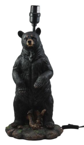 Ebros Gift Large Standing Black Bear Surveyor Arkadius Desktop Table Lamp Decor Figurine