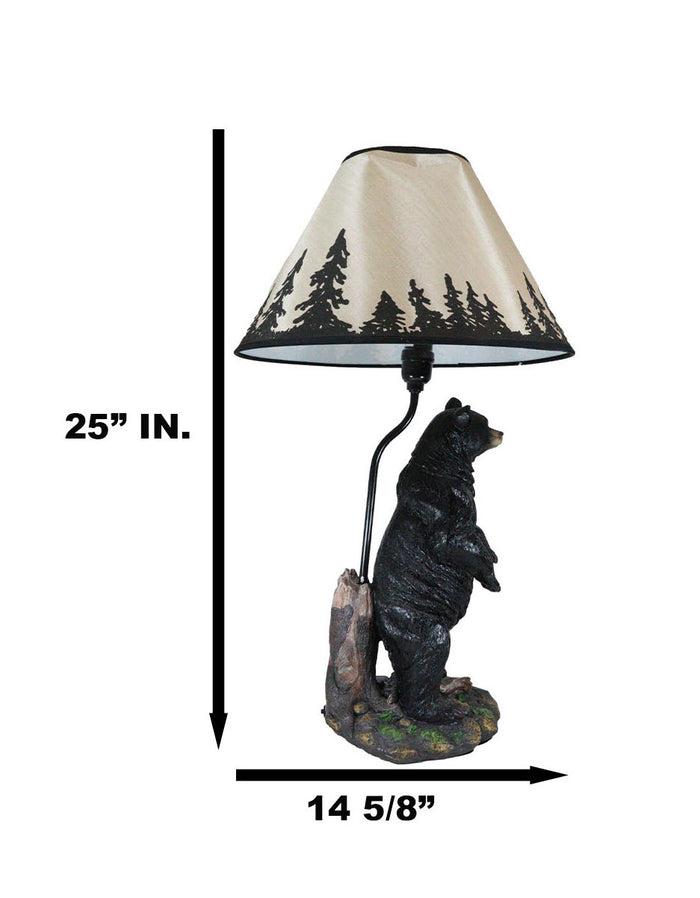 Ebros Gift Large Standing Black Bear Surveyor Arkadius Desktop Table Lamp Decor Figurine