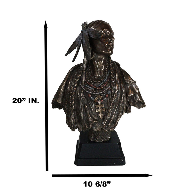 Ebros Gift Large Tribal Indian Princess With Eagle Feather Headdress Statue 21 Inches Tall