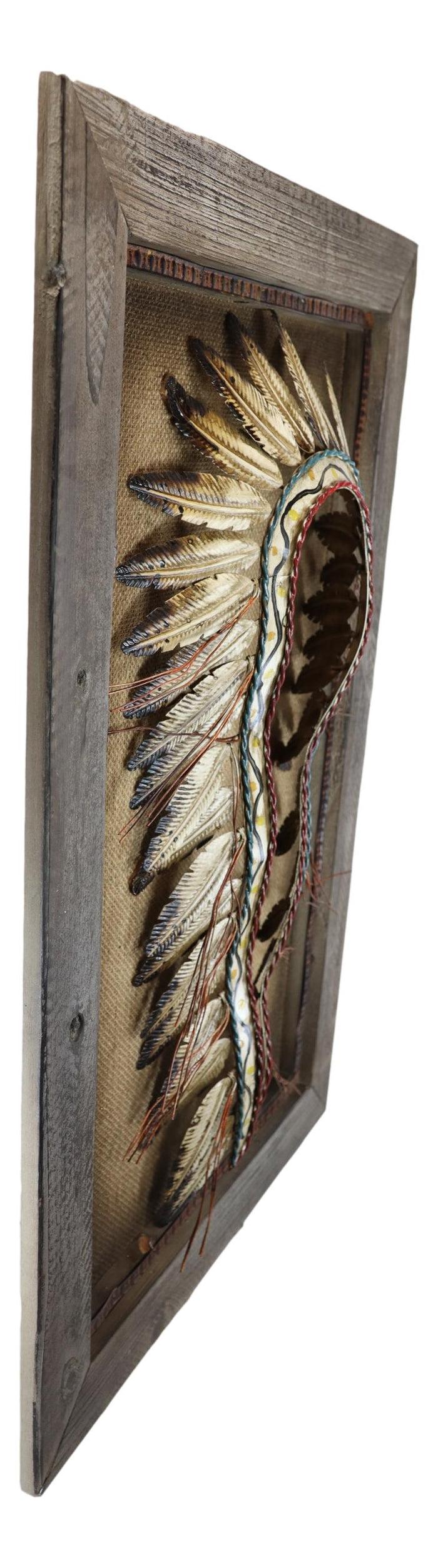 Ebros Gift Large Western Indian Tribal Chief Headdress War Bonnet Wall Decor Picture Frame
