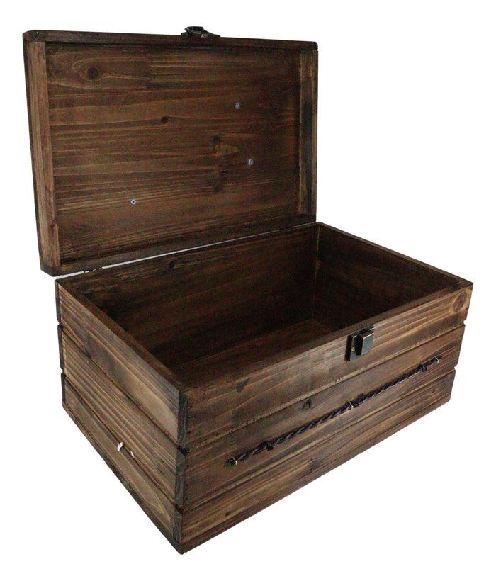 Ebros Gift Large Western Six Shooter Pistol Guns Ammo Bullets Decorative Wooden Box 15"L