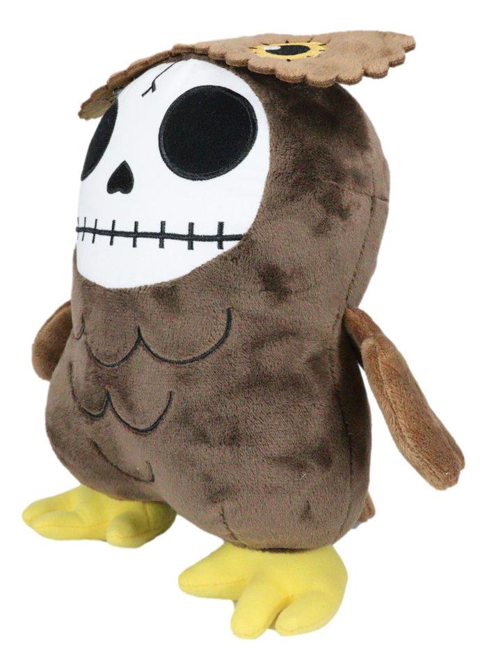 Ebros Gift Larger Furry Bones Skeleton Hootie The Brown Owl Plush Doll Stuffed Collectible
