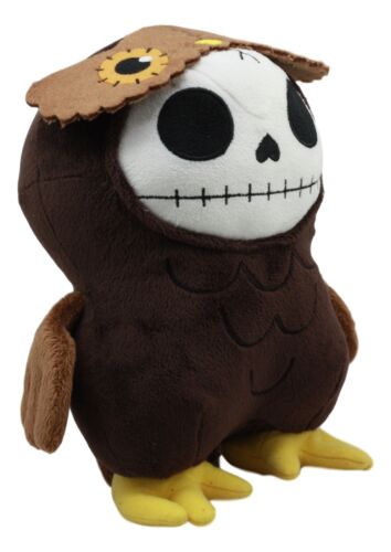 Ebros Gift Larger Furry Bones Skeleton Hootie The Brown Owl Plush Toy Doll Collectible 9"H