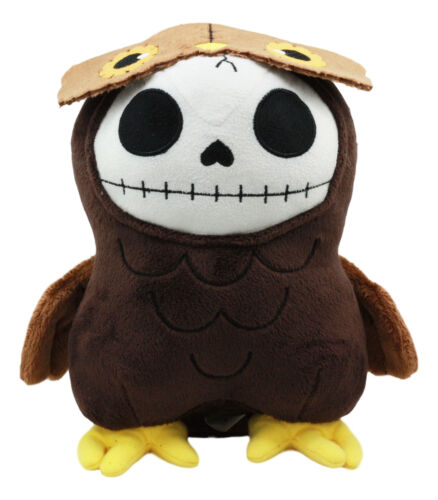ebros gift Larger Furry Bones Skeleton Hootie The Brown Owl Plush Toy Doll Collectible 9"H