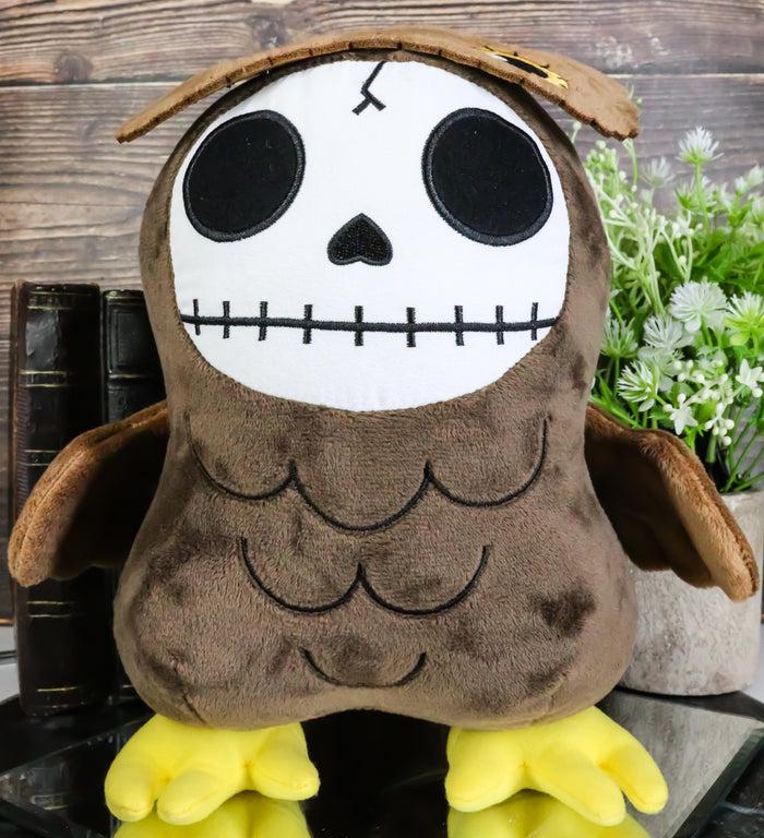 ebros gift Larger Furry Bones Skeleton Hootie The Brown Owl Plush Doll Stuffed Collectible