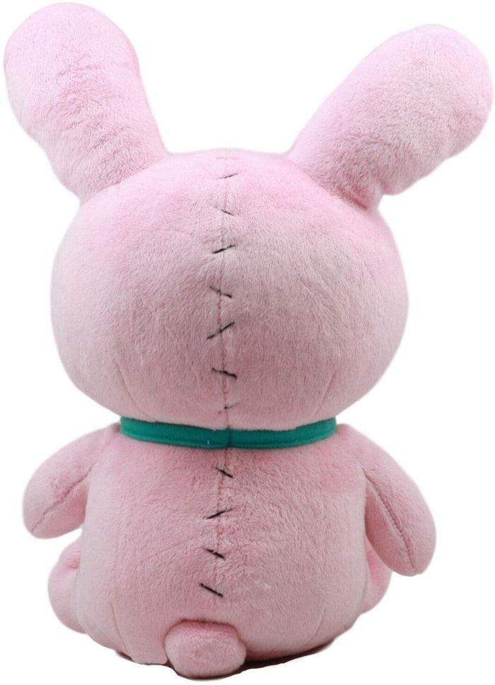 Ebros Gift Larger Furry Bones Skeleton Pink Bunny With Green Polkadot Tie Plush Toy Doll