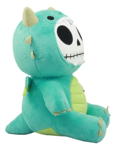 Ebros Gift Larger Furry Bones Skeleton Teal Scorchie Dragon Plush Toy Doll Collectible