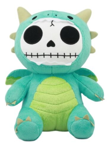 ebros gift Larger Furry Bones Skeleton Teal Scorchie Dragon Plush Toy Doll Collectible