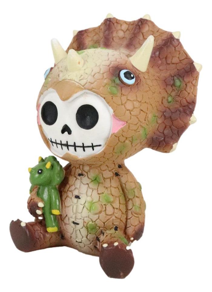 Ebros Gift Larger Furrybones Dinosaur Triceratops Cute Collector Skeleton Monster Figurine
