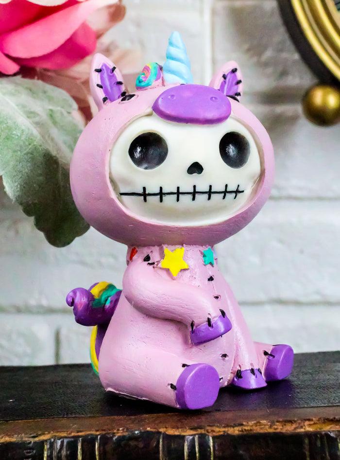 ebros gift Larger Furrybones Pink Rainbow Unicorn Figurine Hooded Skeleton Monster Unie