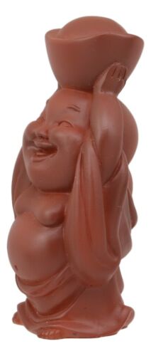 Ebros Gift Laughing Buddha Lifting Gold Ingot Feng Shui Bodhissatva Maitreya Mini Figurine