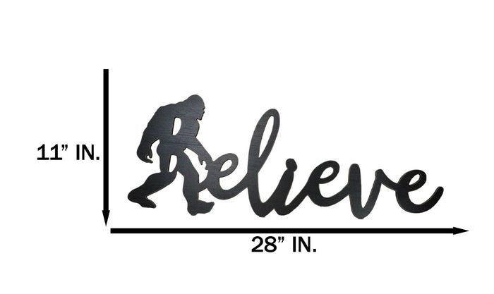 Ebros Gift Legend Bigfoot Sasquatch Big Foot Believe Word Sign Cutout MDF Wood Wall Decor