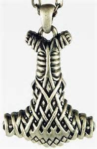 ebros gift Legend of Asgard Norse Mythology Hammer of Thor Necklace Woven Cross Design
