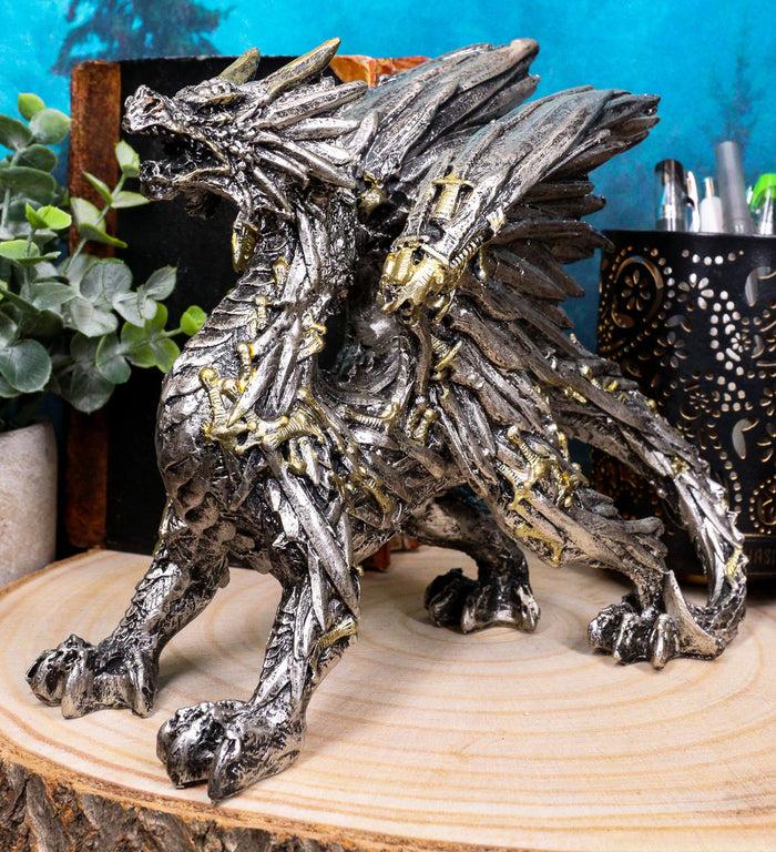 ebros gift Legend Of The Swords Valyrian Blades Roaring Dragon Statue 8"L Dungeons Dragons