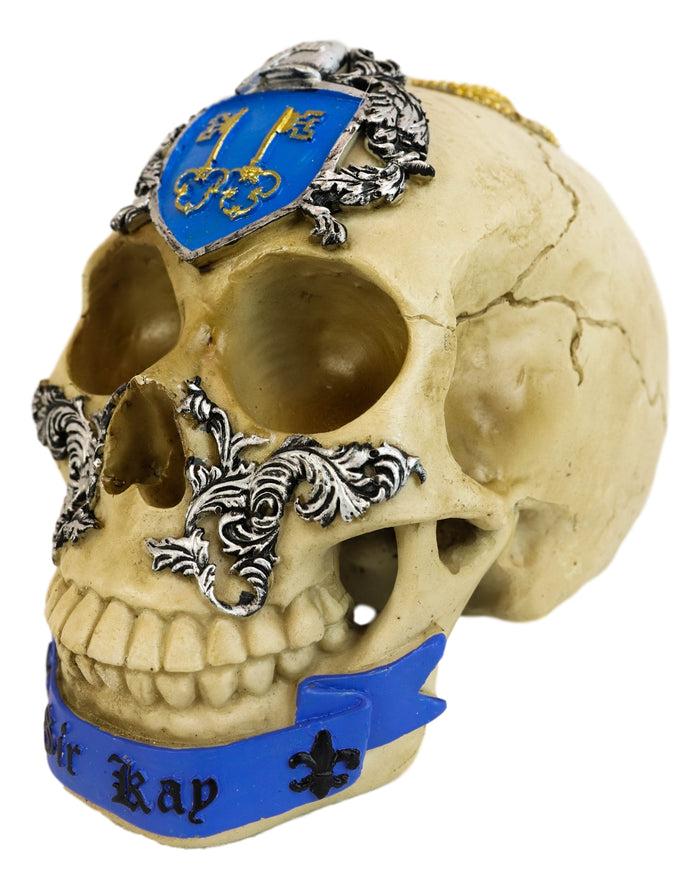 Ebros Gift Legends King Arthur Roundtable Knights Sir Kay With Golden Crown Skull Statue