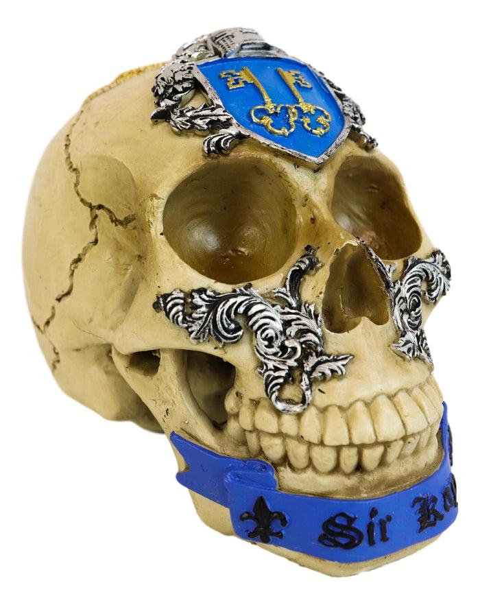 Ebros Gift Legends King Arthur Roundtable Knights Sir Kay With Golden Crown Skull Statue