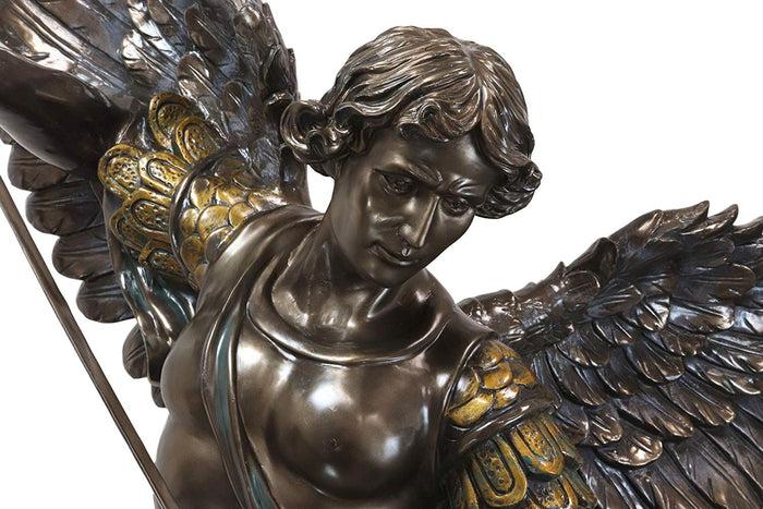 Ebros Gift Life Sized Saint Michael The Archangel Slaying Lucifer Satan Statue 70"H Decor