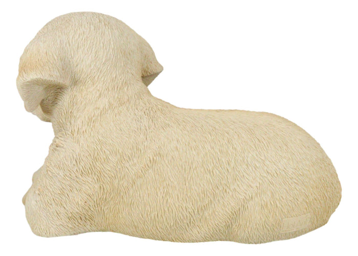 Ebros Gift Lifelike Adorable Labrador Puppy Dog Lying On Belly With Crossed Arms Figurine