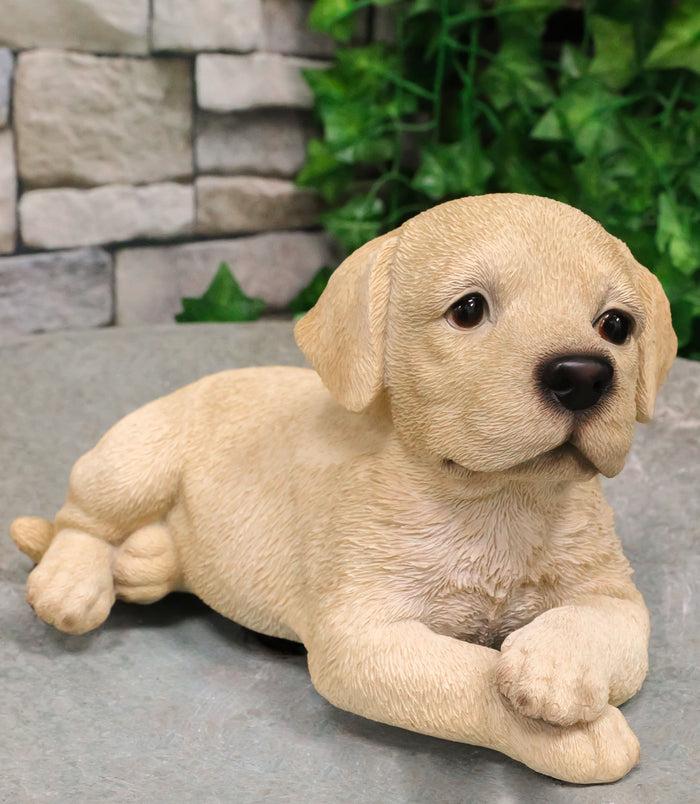 ebros gift Lifelike Adorable Labrador Puppy Dog Lying On Belly With Crossed Arms Figurine