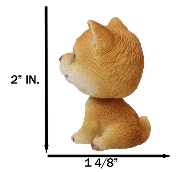 Ebros Gift Lifelike Adorable Playful Japanese Shiba Inu Puppy Dog Mini Bobblehead Figurine
