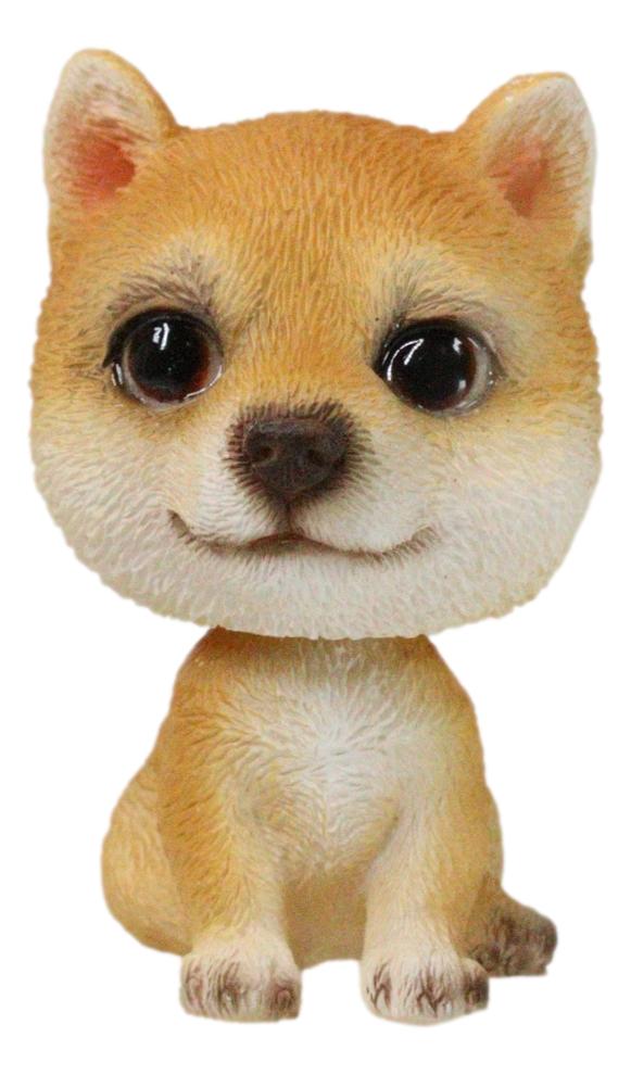 Ebros Gift Lifelike Adorable Playful Japanese Shiba Inu Puppy Dog Mini Bobblehead Figurine