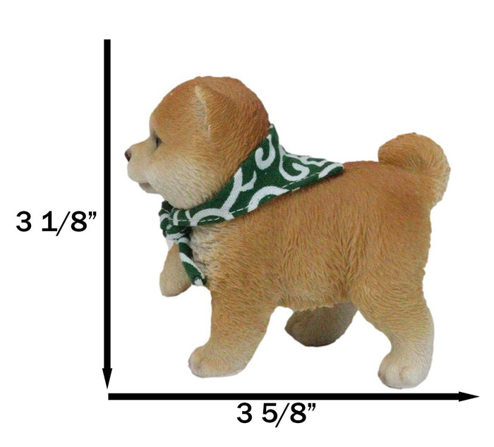 Ebros Gift Lifelike Adorable Playful Japanese Shiba Inu Puppy Dog With Scarf Mini Figurine