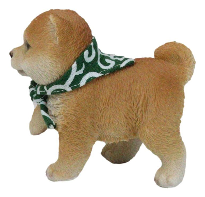 Ebros Gift Lifelike Adorable Playful Japanese Shiba Inu Puppy Dog With Scarf Mini Figurine