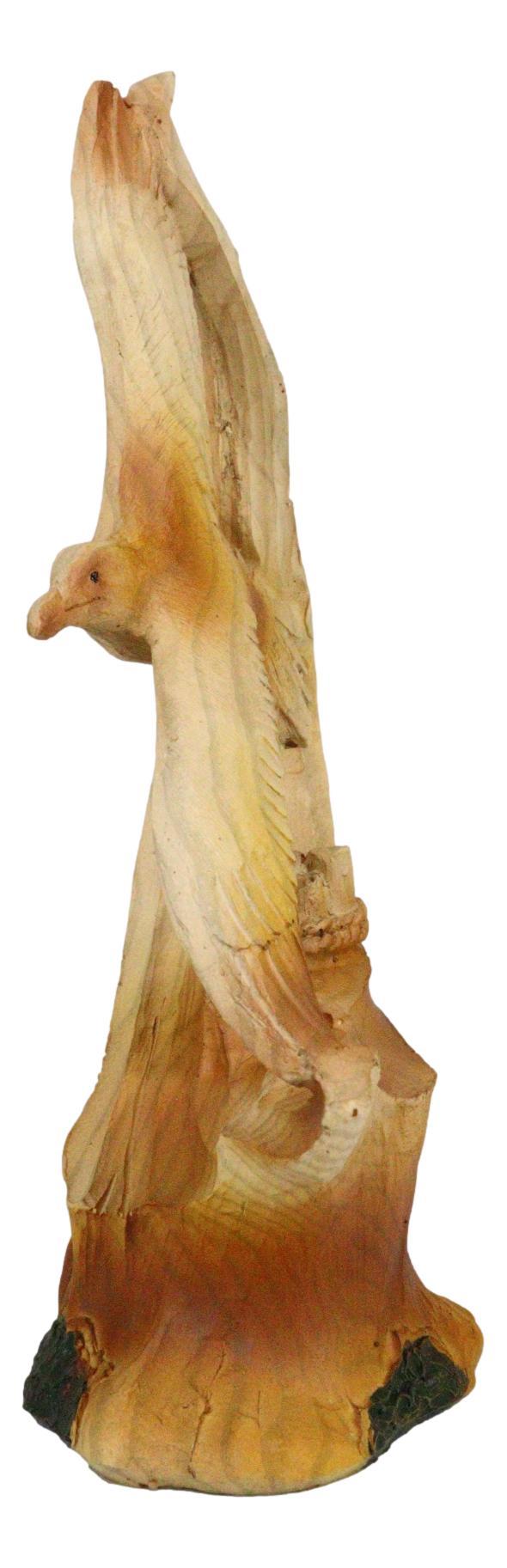 Ebros Gift Lifelike Patriotic American Bald Eagle With Eaglets In Nest Faux Wood Figurine