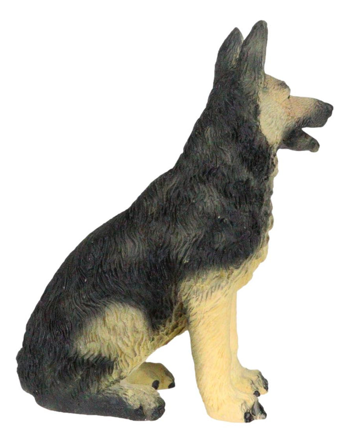 Ebros Gift Lifelike Realistic Sitting Canine German Shepherd Police Dog Miniature Figurine