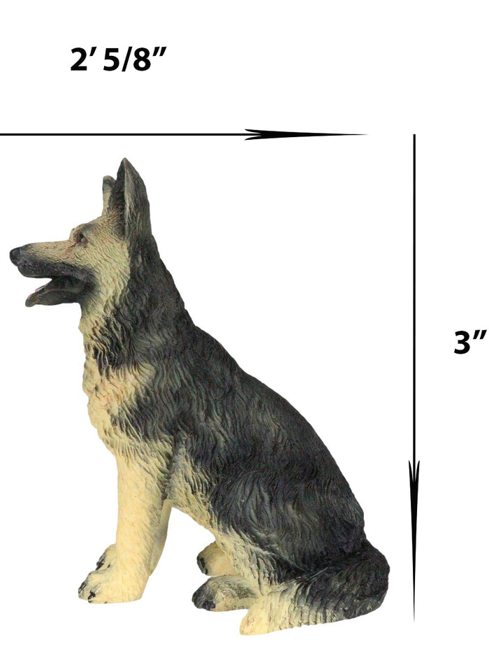 Ebros Gift Lifelike Realistic Sitting Canine German Shepherd Police Dog Miniature Figurine