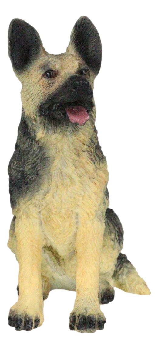 Ebros Gift Lifelike Realistic Sitting Canine German Shepherd Police Dog Miniature Figurine