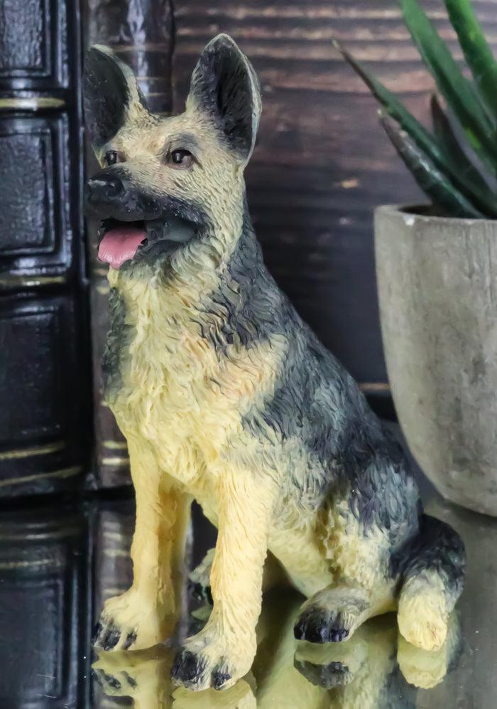 ebros gift Lifelike Realistic Sitting Canine German Shepherd Police Dog Miniature Figurine