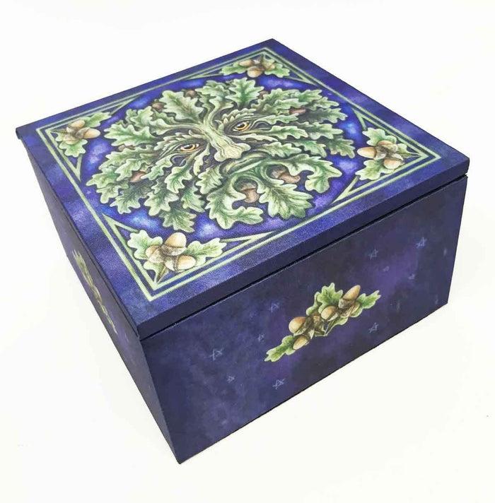 Ebros Gift Lisa Parker Legendary Greenman Folklore Woodland Green Man Jewelry Mirror Box