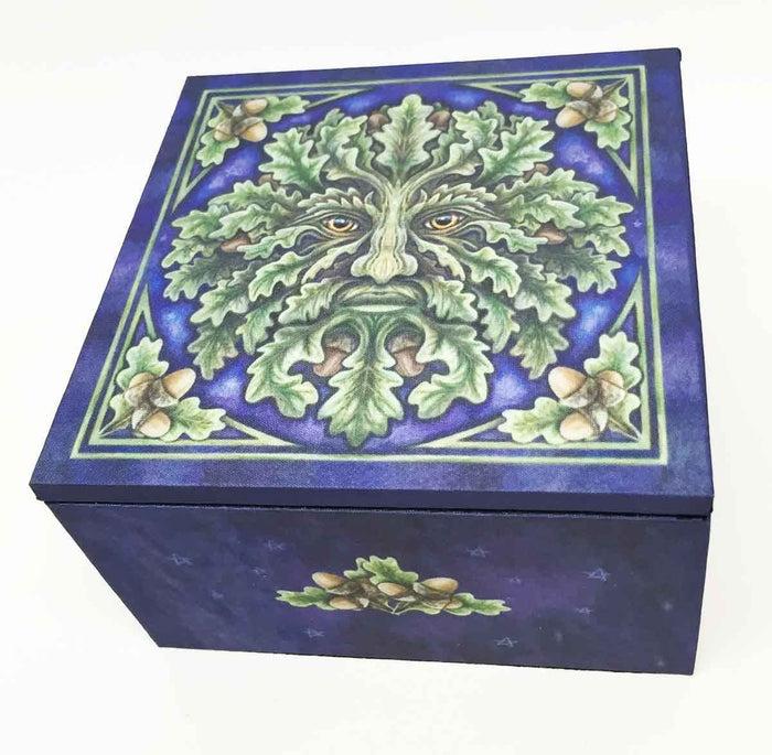 ebros gift Lisa Parker Legendary Greenman Folklore Woodland Green Man Jewelry Mirror Box