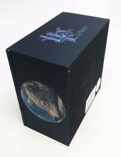 Ebros Gift Lisa Parker "Quiet Reflection" Alpha Wolf Under The Full Moon Mirror Trinket Box