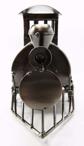 Ebros Gift Locomotive Railroad Train Hand Made Metal Wine Bottle Holder Caddy Figurine