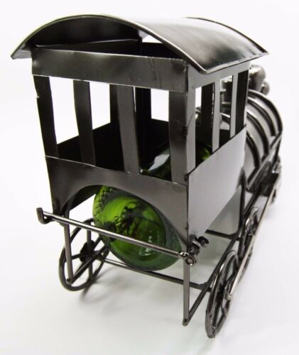 Ebros Gift Locomotive Railroad Train Hand Made Metal Wine Bottle Holder Caddy Figurine