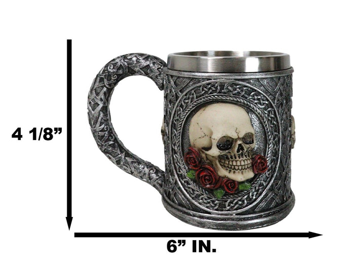 Ebros Gift Love Never Dies Day Of The Dead Gothic Sugar Skull With Rose Flowers Coffee Mug