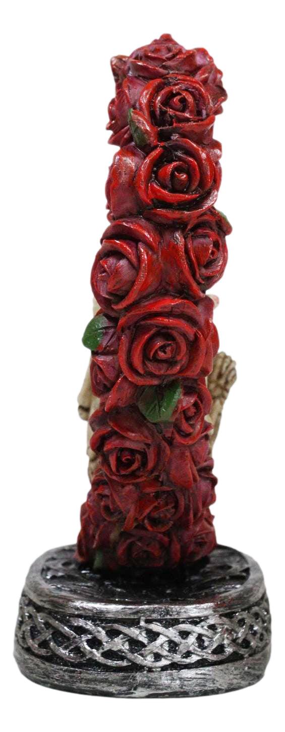 Ebros Gift Love Never Dies Roses On Heart Wreath Kissing Skeleton Couple Bronzed Figurine