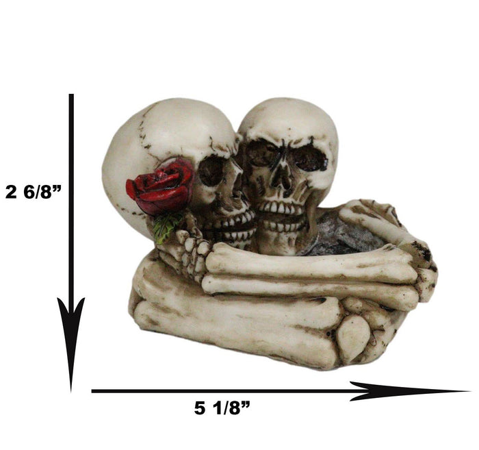 Ebros Gift Love Never Dies Skeleton Ashtray Resin Figurine 4.5"L Day Of The Dead Figurine