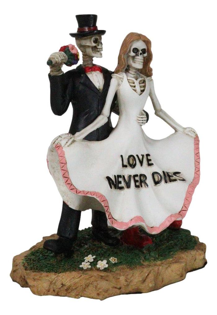 Ebros Gift Love Never Dies Skeleton Couple With Flower Bouquet At Prom Night Figurine
