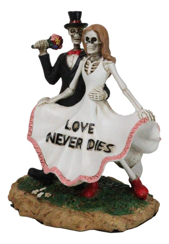 Ebros Gift Love Never Dies Skeleton Couple With Flower Bouquet At Prom Night Figurine