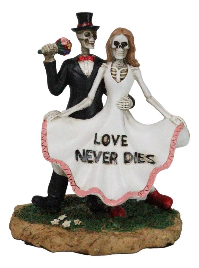 Ebros Gift Love Never Dies Skeleton Couple With Flower Bouquet At Prom Night Figurine