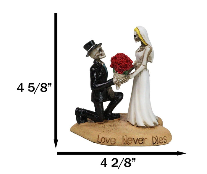Ebros Gift Love Never Dies Wedding Bride Groom Skeletons With Roses Cake Topper Figurine