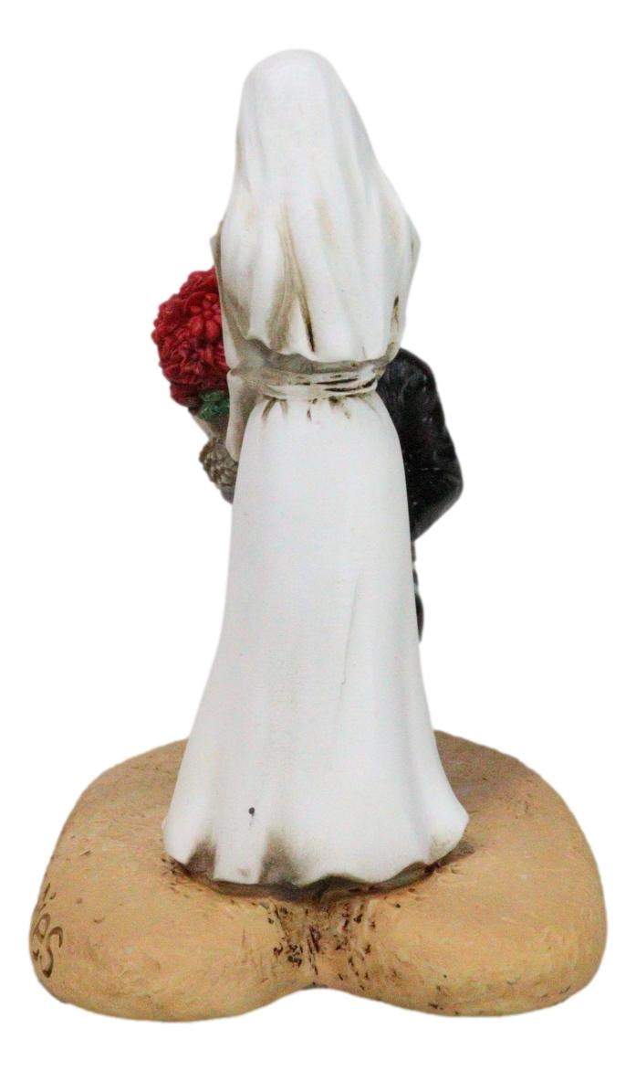 Ebros Gift Love Never Dies Wedding Bride Groom Skeletons With Roses Cake Topper Figurine