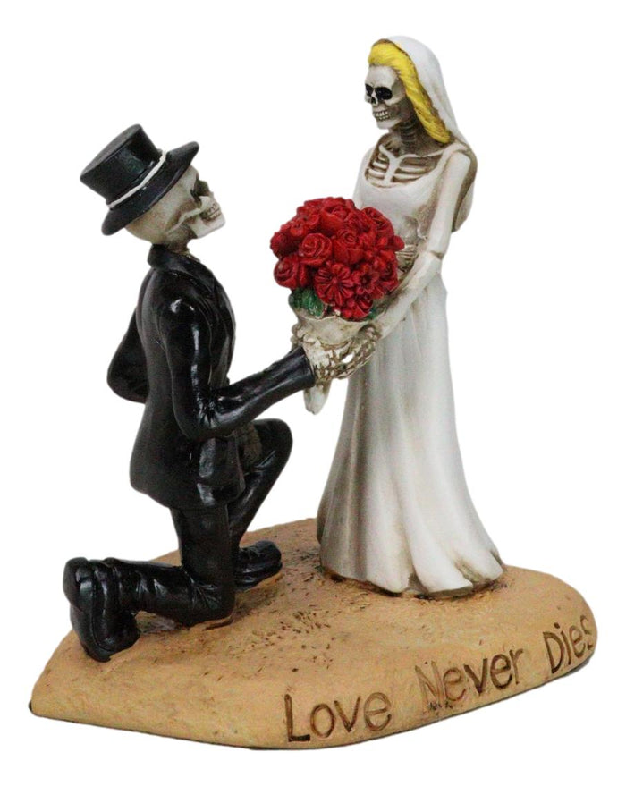 Ebros Gift Love Never Dies Wedding Bride Groom Skeletons With Roses Cake Topper Figurine