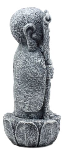 Ebros Gift Lucky Japanese Jizo Monk Holding Staff & Jewel Figurine 5"H Bodhisattva Buddha