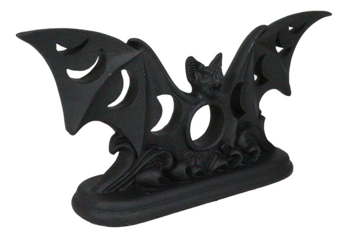 Ebros Gift Lunaeca Gothic Lunar Moon Phases Cutout Winged Vampire Bat Votive Candle Holder