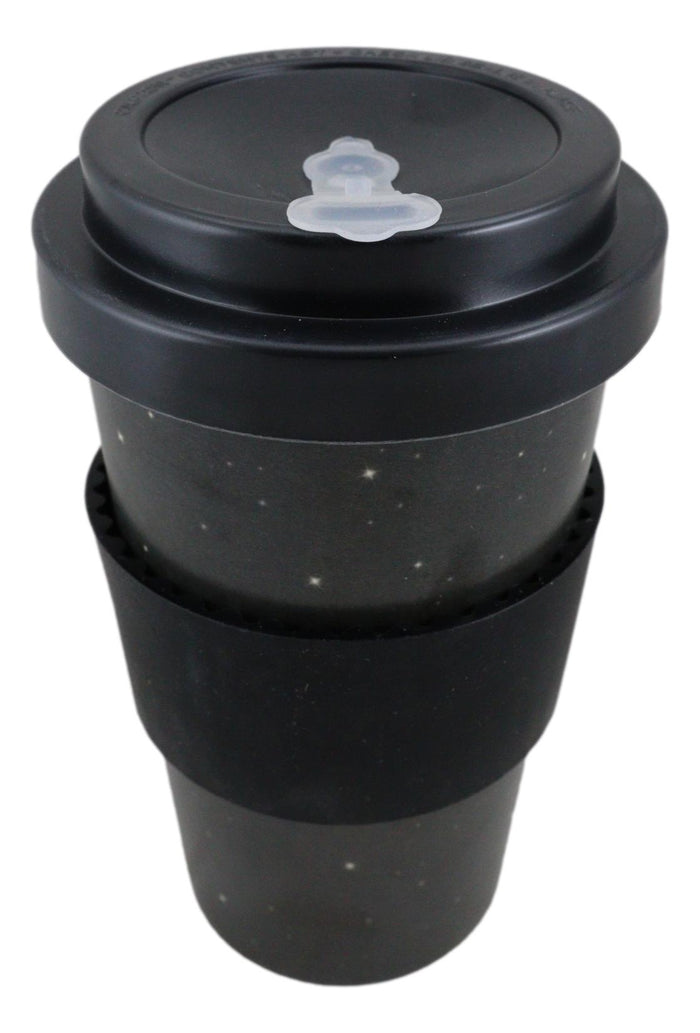 Ebros Gift Lunar Moon Phases With Night Stars Reusable Travel Mug Cup W/ Lid And Sleeve